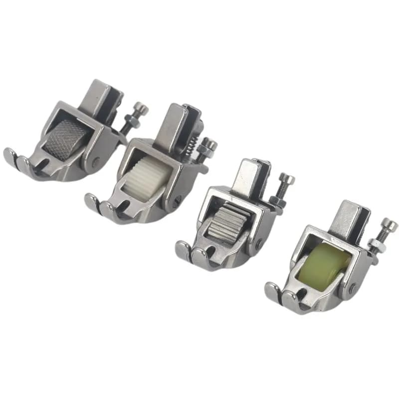 Lockstitch Sewing Machine Twist Flat Seam Roller Presser Foot For Thin And Heavy Fabric Rubber Iron Plastic