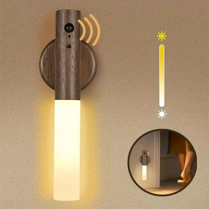 D5 Motion Sensor LED Night Light Rechargeable Magnetic Wall Mounted Induction Light Wardrobe Light Bedroom and Home Desk Lamp