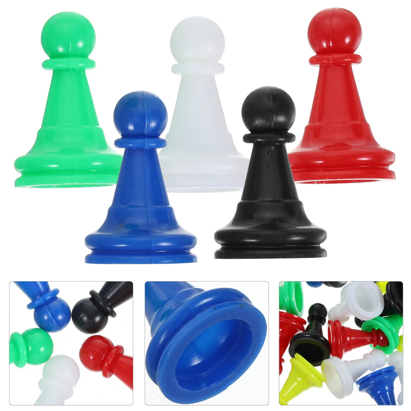 96Pcs Premium ABS Chess Pawns Pieces Replacement Set for Board Games Kids Learning Family Play Educational Game Components