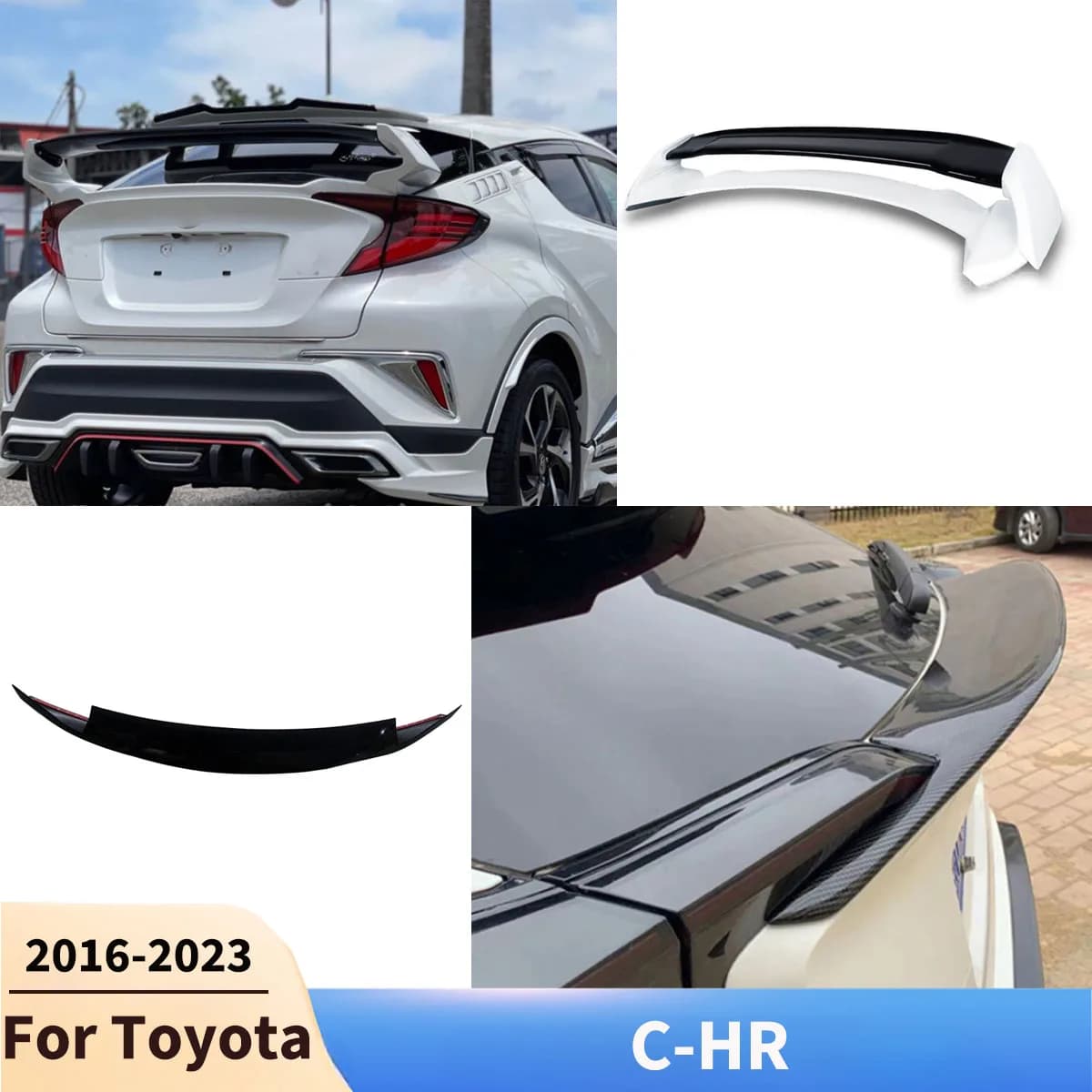 Per Toyota C-HR 2016-2023 Baule Posteriore Spoiler Ala Fendinebbia Copertura Della Lampada Trim diffusore Tuning Auto Feritoia Posteriore Finestra corpo kit