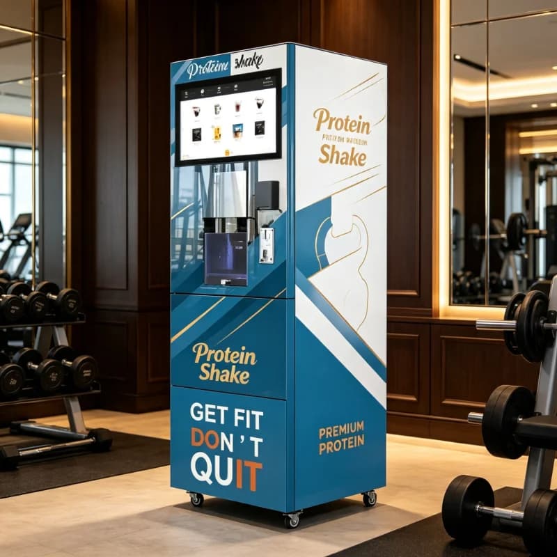 Touchscreen Healthy Mixed Drink Vending Machine, Custom Multi-flavor Multi-powder Equipment for Coffee & Protein Milkshake