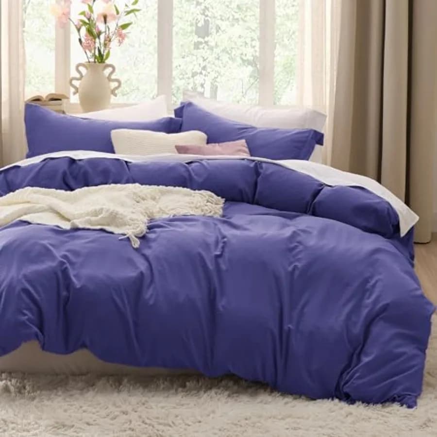Skipper Blue Duvet Cover Queen Size - 3 Pieces Prewashed Cotton-Like Polyester Extra Soft Bedding Set, Includes 1 Duvet Cover 9