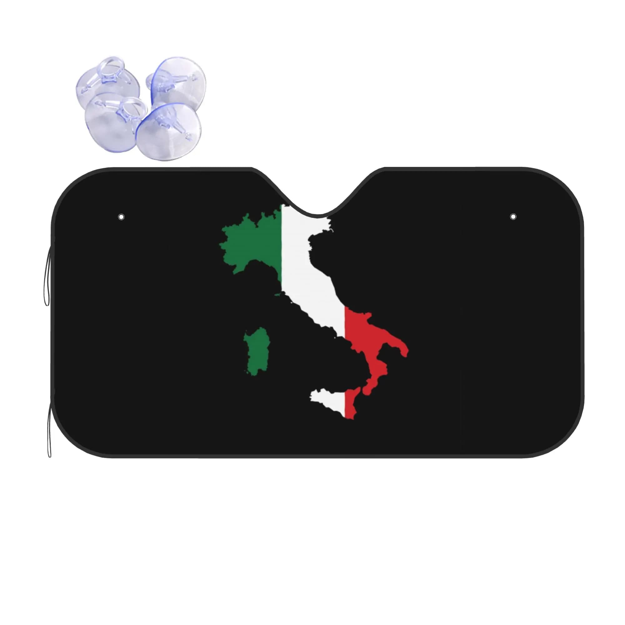 Windshield Sun Shade Car Italy Flag Italian Map Solar Reflector Protector Patriotic Visor Screen Cover Vehicle Windscreen