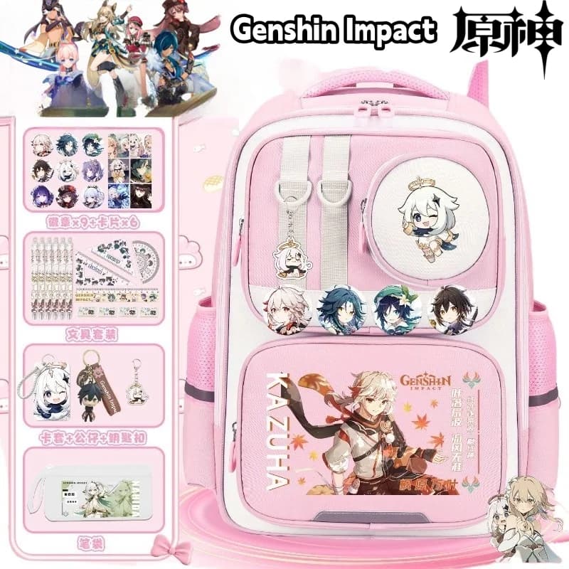 Nuovo Genshin Impact Raiden Shogun Klee Gioco Periferico Zaino versatile Borsa da scuola per cartoni animati per studenti delle scuole medie