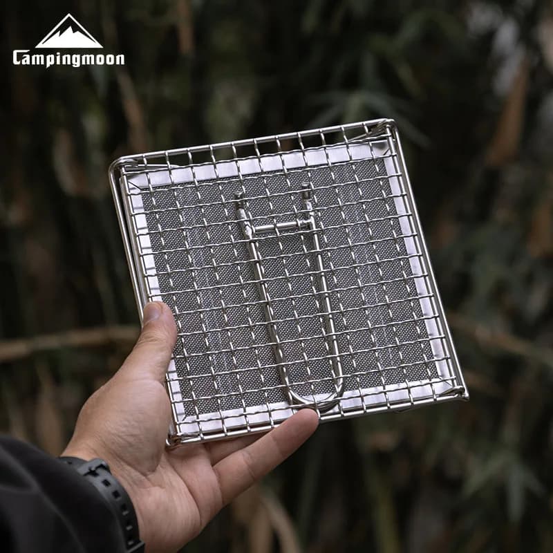 CAMPINGMOON US-1615 Stainless Steel Folding Grid 304, Grill Uniformly, Gas Stove Grid Card