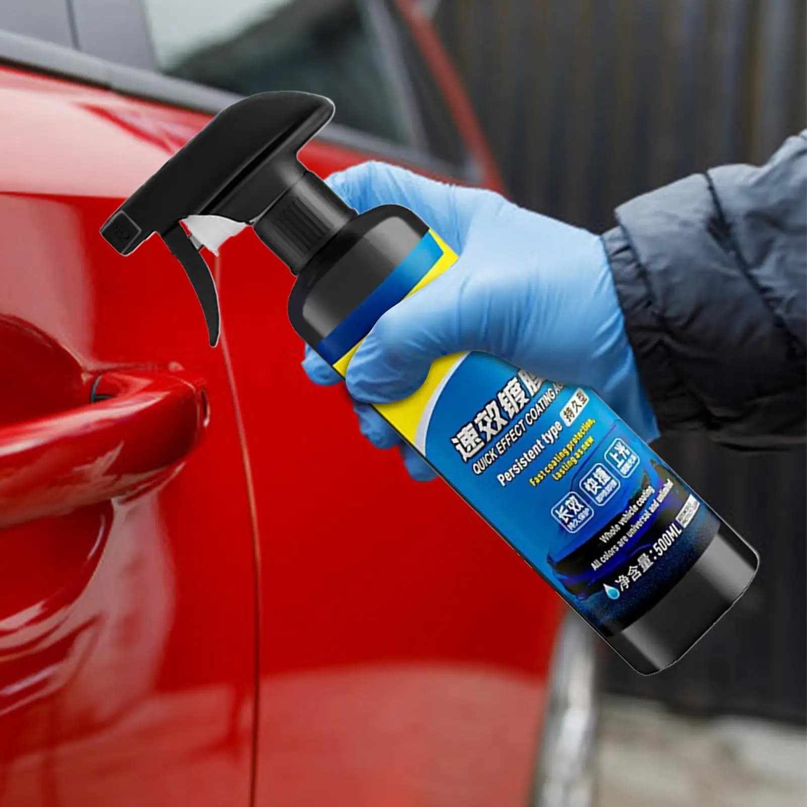 Spray per rivestimento per veicoli Spray per rivestimento rapido per auto ad alta protezione 500ml Cera antigraffio Smalto per olio di lavaggio senza acqua Pellicola per vetro