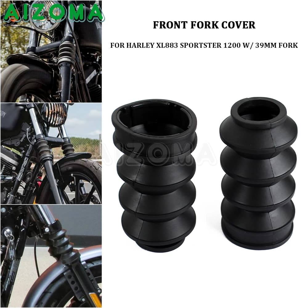 Motorcycle Front Fork Cover Fork Gaiters Gators Boots 39mm Rubber For Harley Sportster XL883 XL1200 XL 1200 XL883 48 72 SuperLow