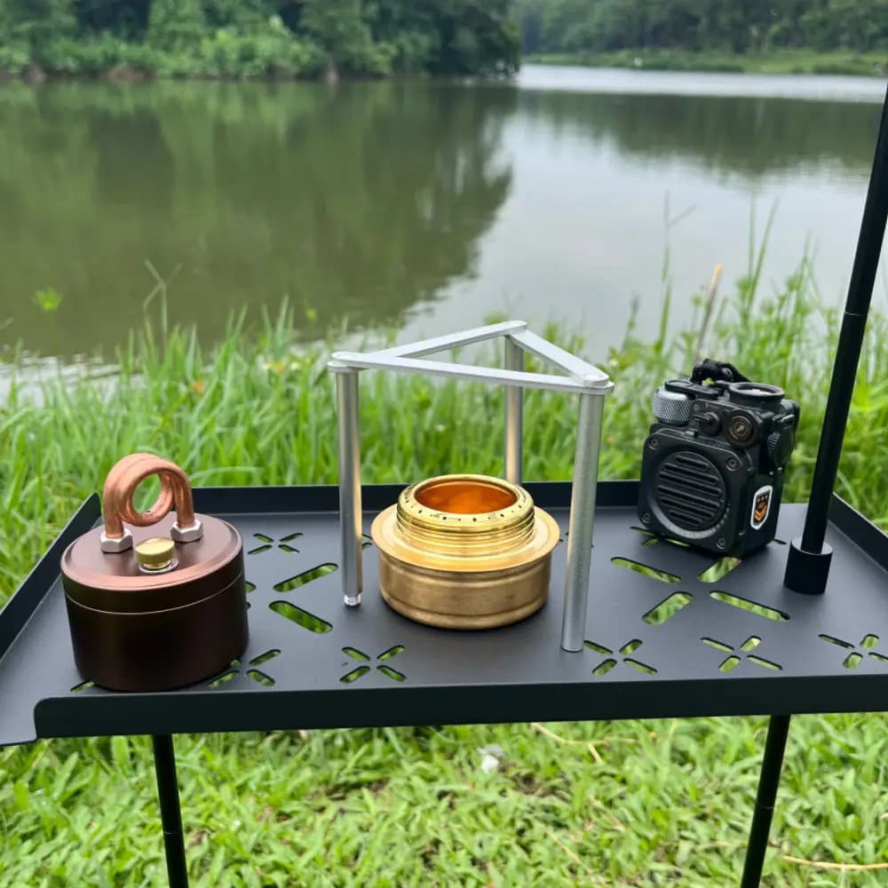Aluminum Alloy Outdoor Stove Rack Portable Triangle Pot Holder Folding Campfire Tripod for Outdoor Camping Hiking Picnic