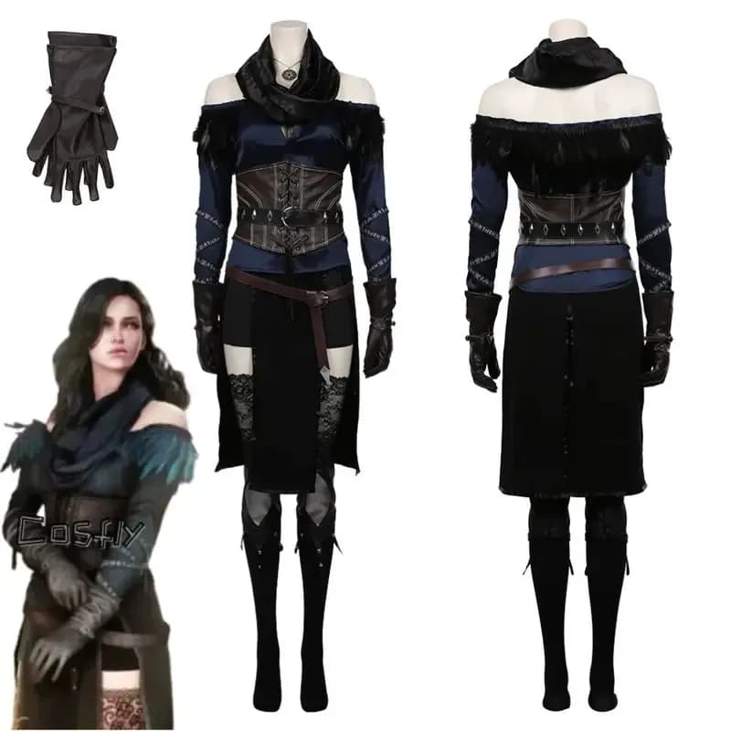 Yennefer Cosplay Fantasia Costume Dressing for Women Girls Role Game Medieval Costumes Halloween Feminine Carnival Dress