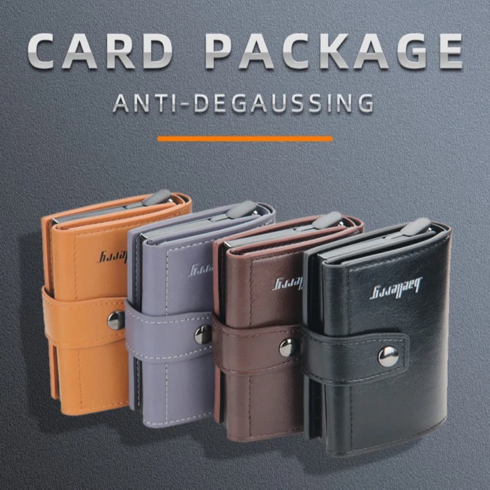 Portafoglio da Uomo Stile Europeo e Americano con Scomparto Automatico per Carte, Nuovo Porta Carte in Metallo Alluminio con Protezione RFID