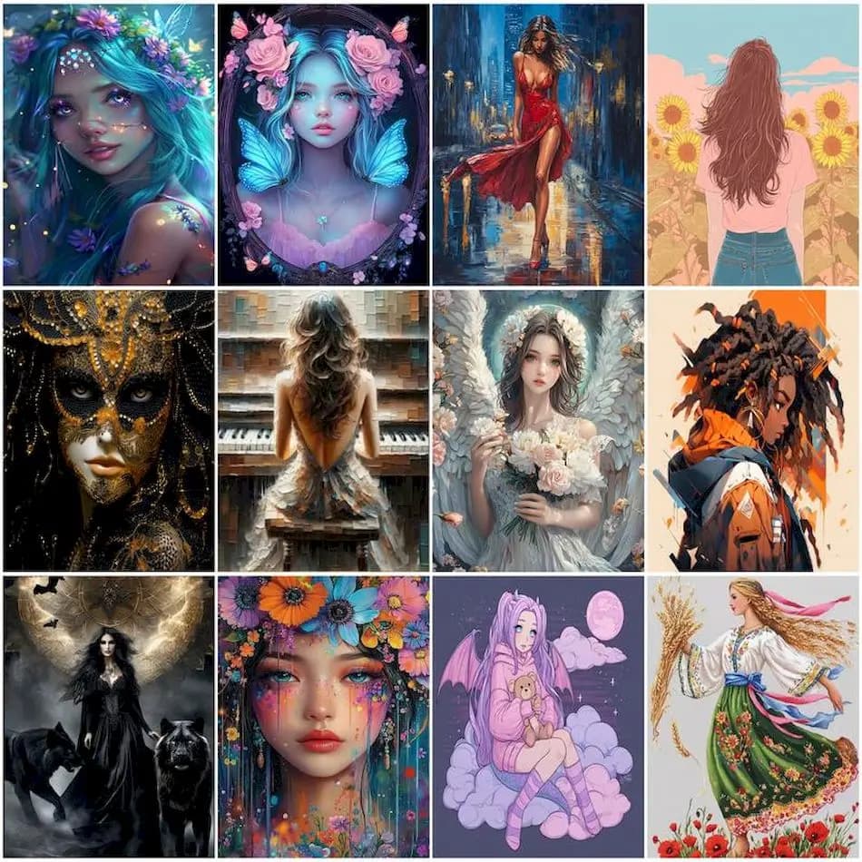 RUOPOTY Oil Painting By Numbers For Adults Women girls Drawing Canvases For Paint Paint Pictures By Numbers Set Home Decoration
