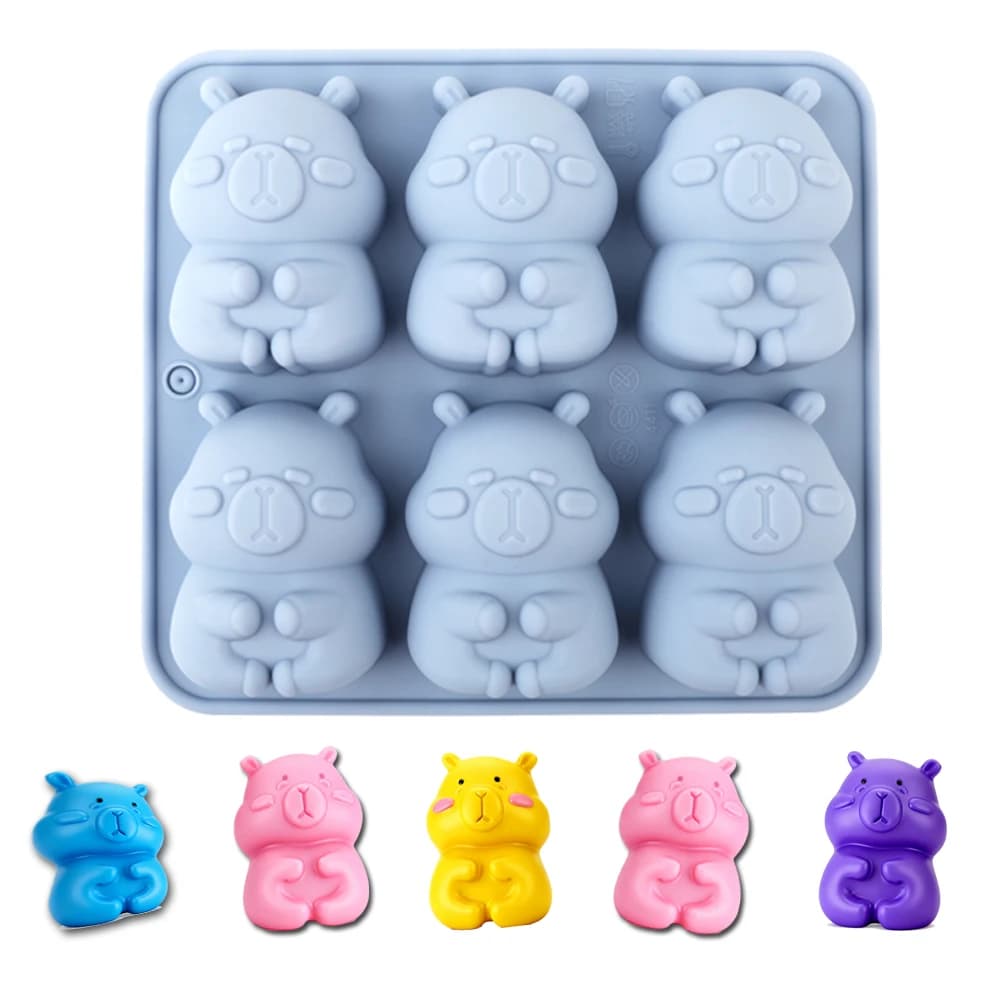1 stampo in silicone a forma di simpatica capibara, stampo da forno che può essere utilizzato per realizzare cioccolato, torte, budini, gelatine, caramelle, decorazioni per torte, candele a forma di orso, saponi fatti a mano, oggetti artigianali e altri gadget da cucina