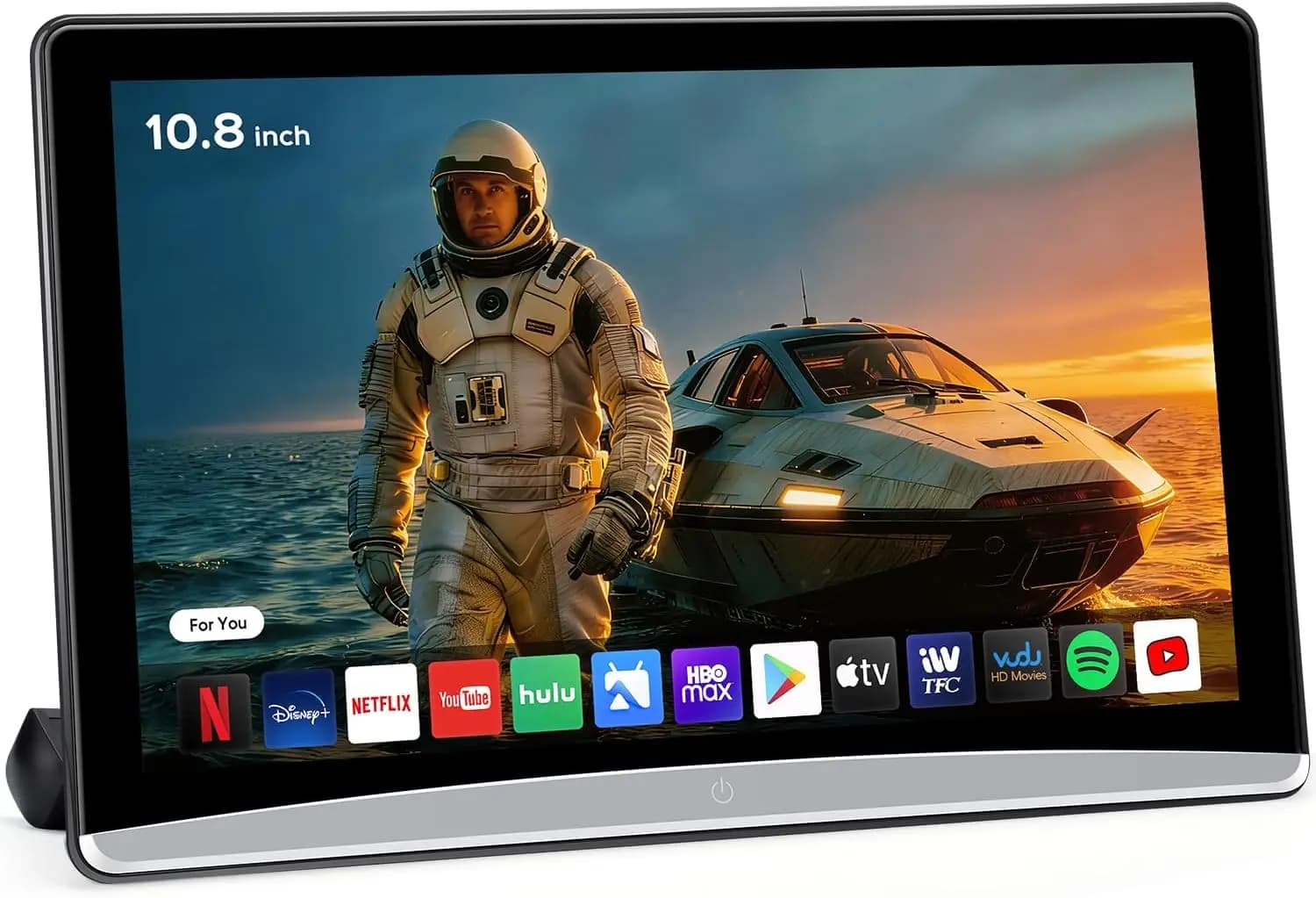 10.8-Inch Android 13 Car Headrest Tablet with 5G WiFi Touchscreen, Phone Mirroring, HDMI Input/Output, Bluetooth, USB/SD, and Backseat Video Player