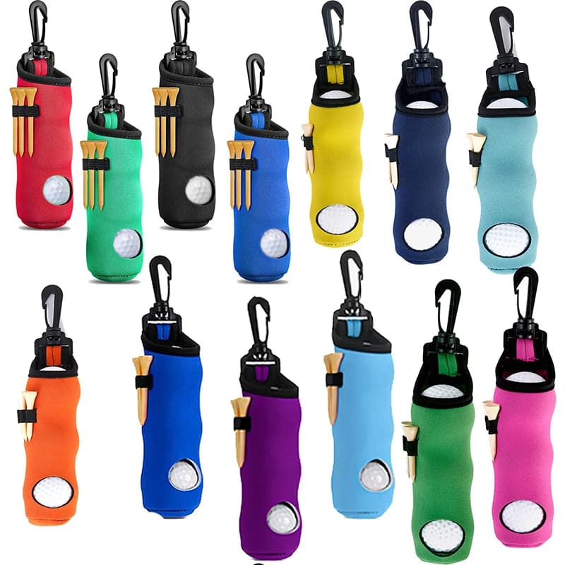 1pcs Golf Tee Holder Golf Ball Carry Bag Pouch Golf Ball Holder Keychain Belt Clip Golf Gifts Accessories