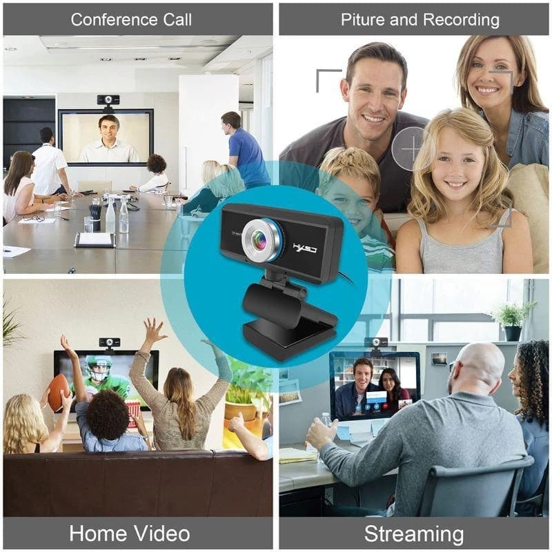 Webcam 1080P Fotocamera definizione Microfono incorporato USB per videoconferenze Registrazione Streaming Meeting