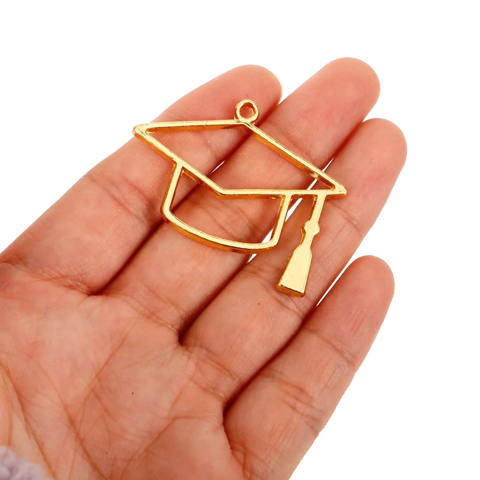 10Pcs Alloy Graduation Cap Charms DIY Jewelry Pendants for Necklace Earring Bracelet Keychain Graduation Gift Decor Crafting