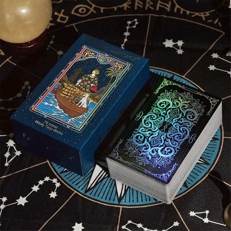 Carte dei tarocchi in lamina d'oro Carte da gioco da tavolo Nuove carte dei tarocchi originali Carte da waite Carte dei tarocchi Set completo Stampa in oro impermeabile