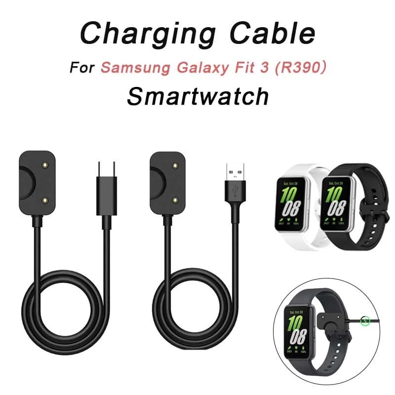 Suitable for Samsung Galaxy Watch Fit 3 SM-R390 USB Magnetic Charger for Smartwatch Quick Replacement Charger (3,3ft/100cm)