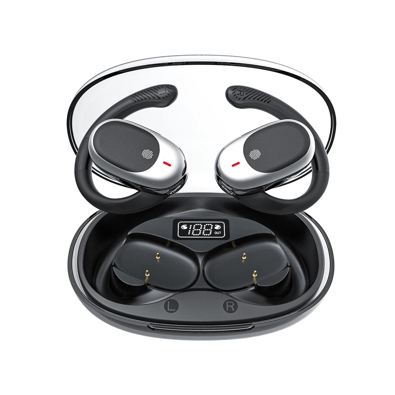 Nuove Cuffie Gaming Open Ear con Display Digitale, Auricolari Wireless TWS ad Alta e Bassa Frequenza