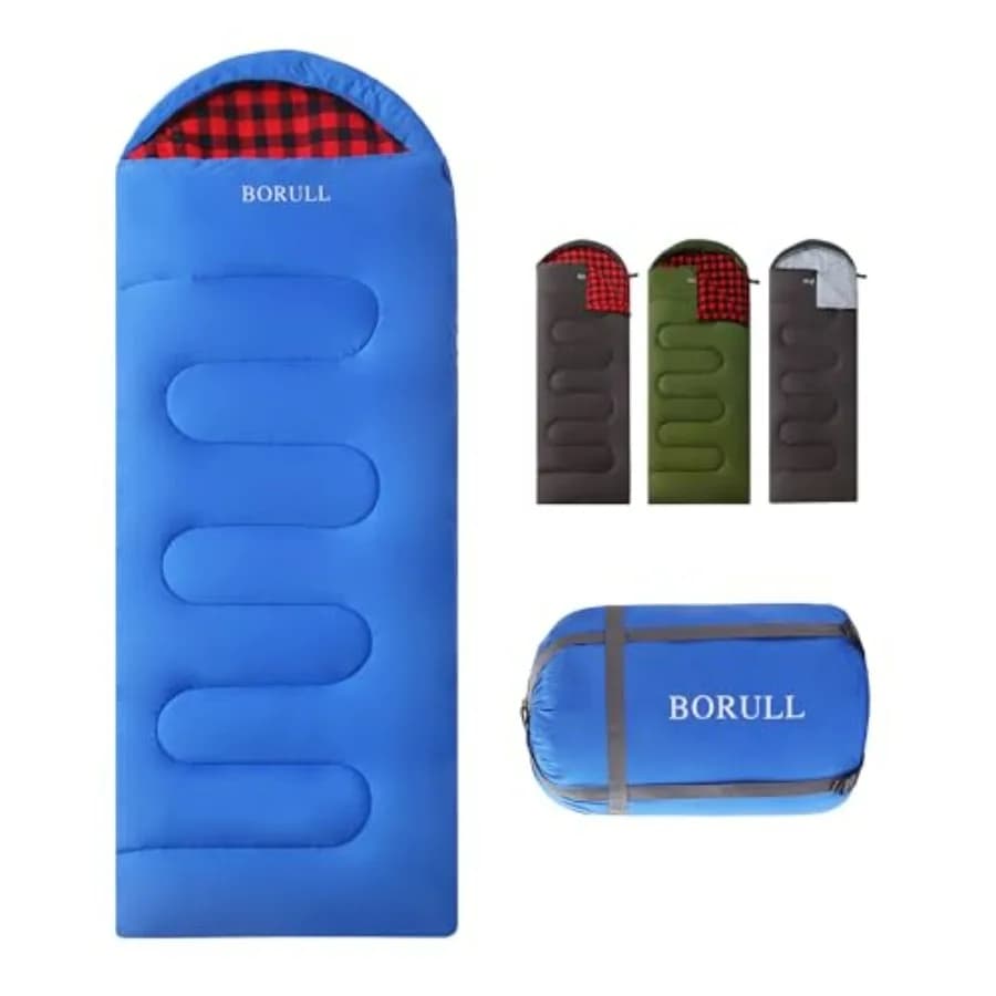 Sacchi a pelo invernali foderati in flanella per adulti: per uso in climi freddi, interno in flanella di poliestere, blu navy, taglia XL extra large con