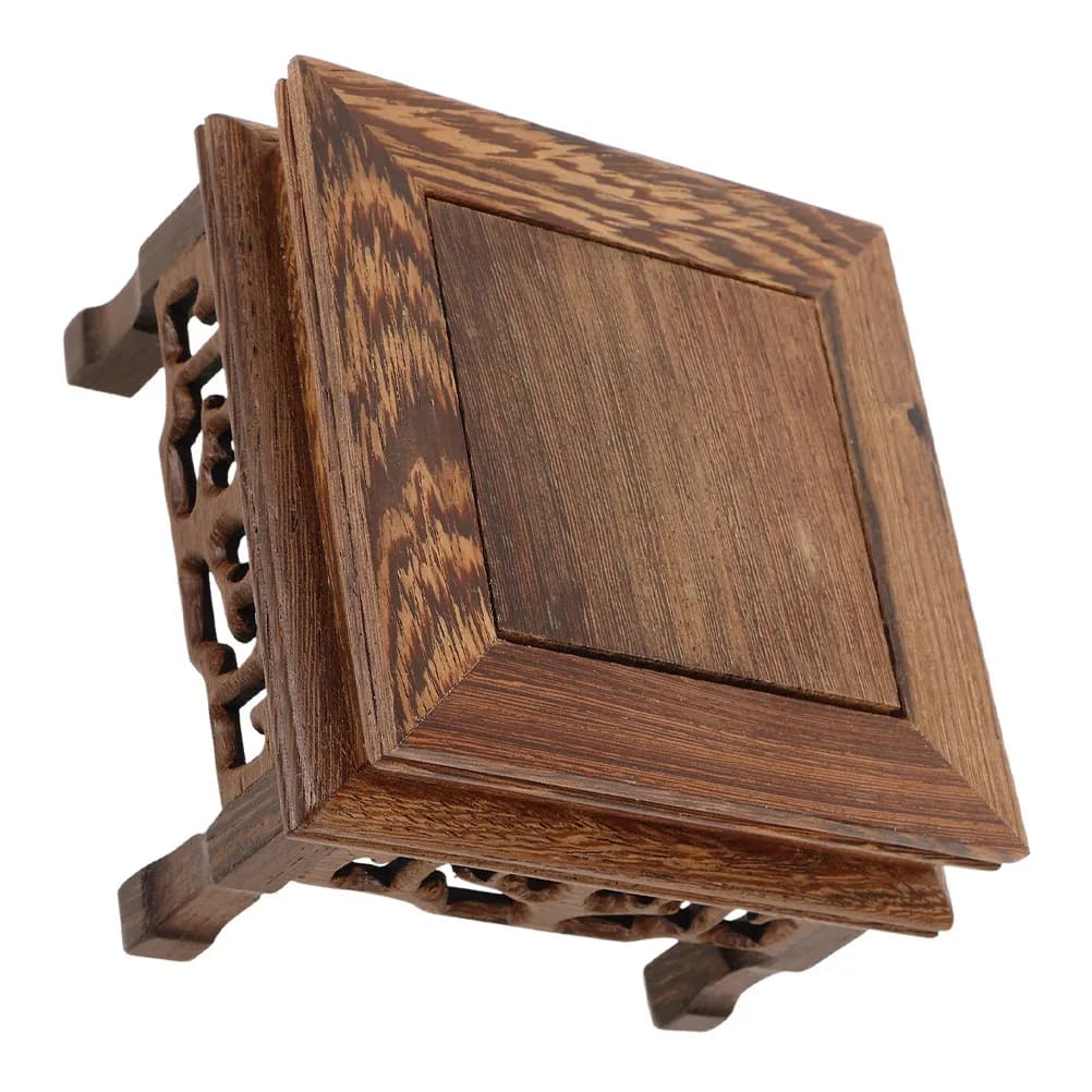 Espositore Rettangolare Artigianale in Legno di Ala di Pollo per Piante da Interno, Vasi di Fiori, Statue di Buddha, Vasi Orientali