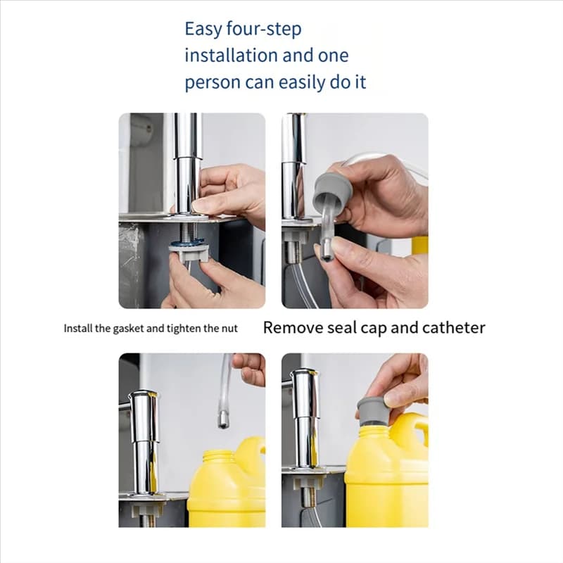 B03C-Dispenser di sapone per lavello da cucina e kit tubo di prolunga, tubo in silicone da 40 pollici collegato direttamente alla bottiglia di sapone