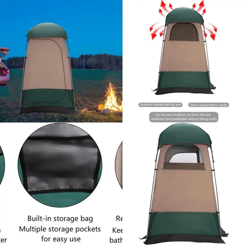 Tenda da doccia compatta per esterni con pavimento per la privacy, ideale per campeggio, spiaggia e escursioni