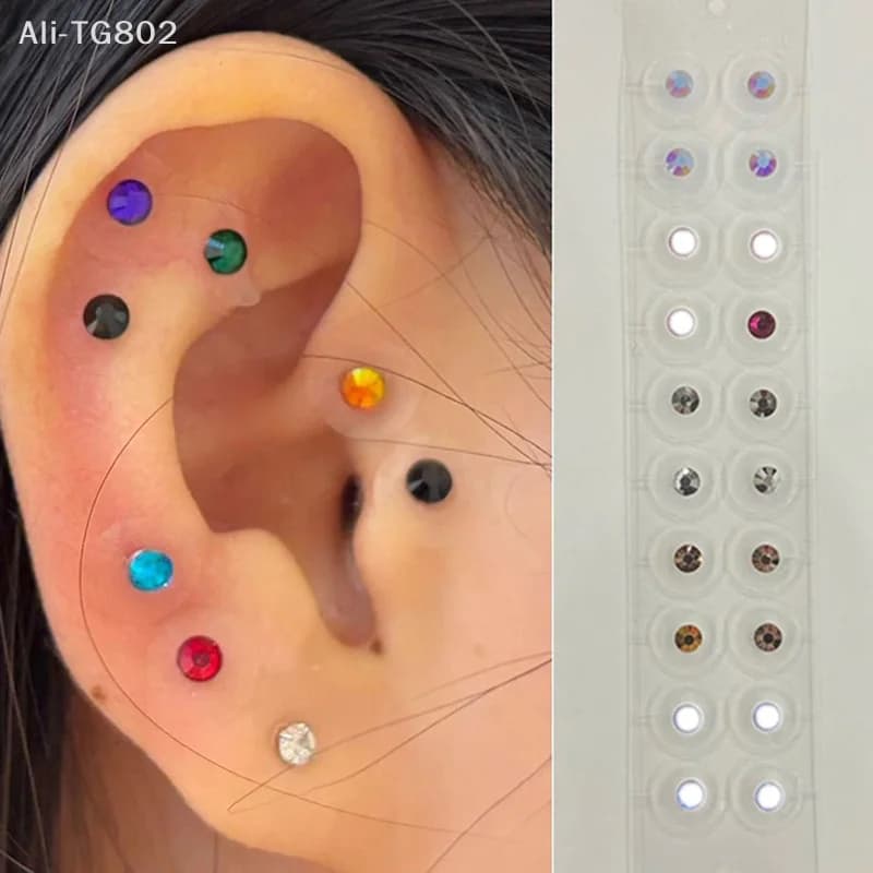 20 patches Butterfly Flower Crystal Seeds for Ear Agopuntura Auricular Massage Therapy disposable massage Toppe for ear care needles