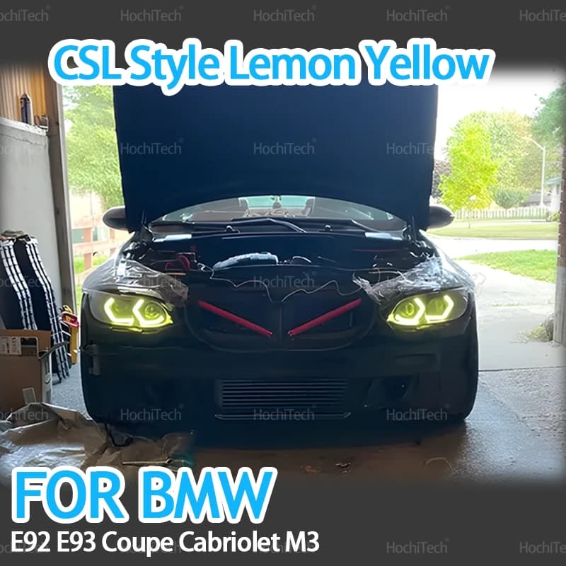 Color lemon yellow DRL CSL M4 Style LED Angel Eyes Ring Kit White Lamps for BMW E92 E93 Coupe Cabriolet M3 Pre LCI and LCI