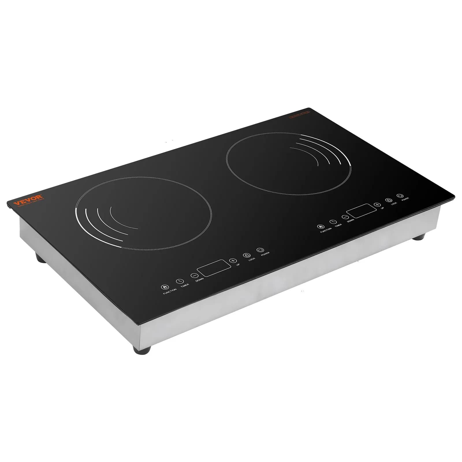 Piano Cottura a Induzione Elettrico da 1800W con 2 Bruciatori, Controllo Touch