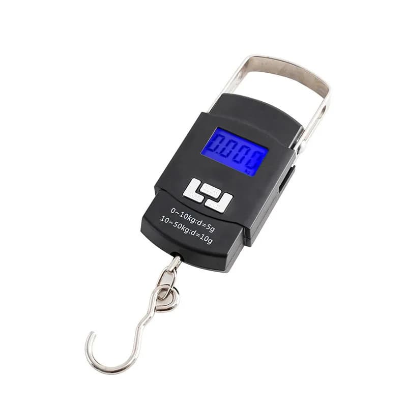 50kg Portable Digital Hanging Scale Mini Handheld Electronic Luggage Scale Suitcase Postal Weighing Spring Hook Scale