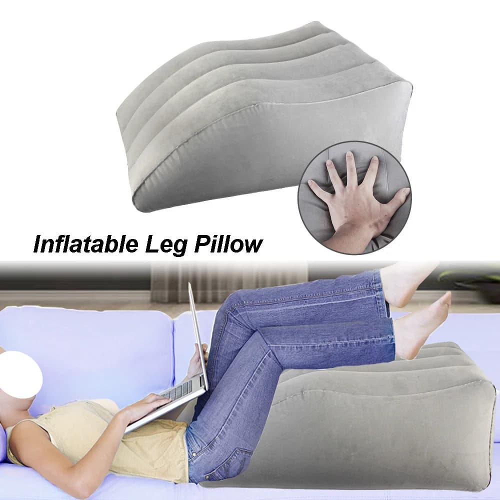 Cuscino per i piedi Cuscini per le gambe di sollevamento Cuscino per le gambe gonfiabile portatile Cuscino per cuneo Cuscino per il ginocchio per viaggi in campeggio Dormire PVC