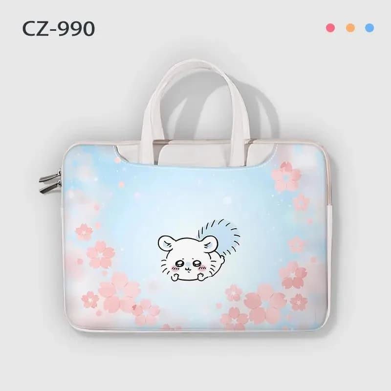 Borsa per laptop Chiikawa, custodia protettiva con simpatico cartone animato e maniglia per notebook da 13-15 pollici, custodia da viaggio, ufficio, scuola