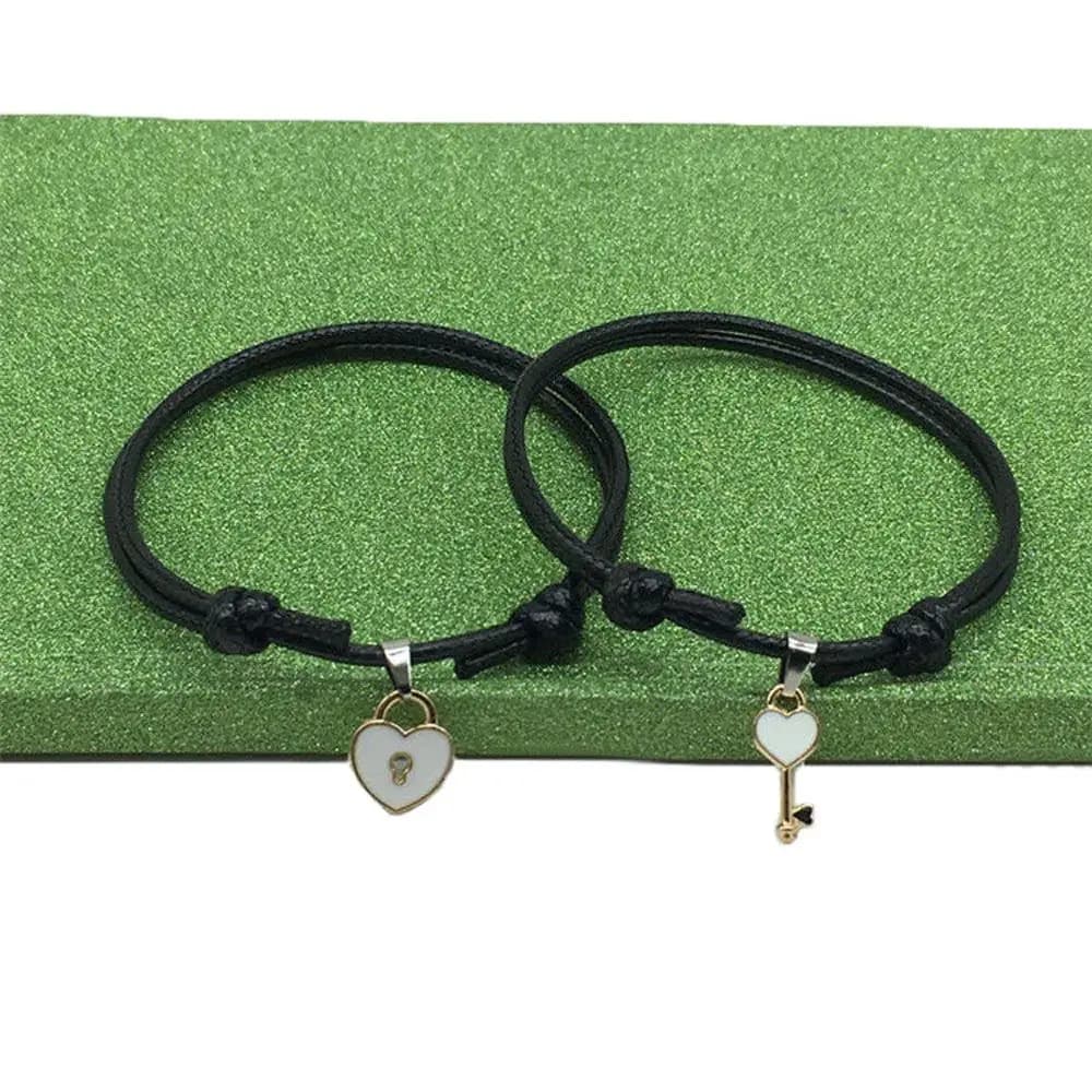 Gifts Mom 2PCs/lot Rope Lock Adjustable String Charm Couple Bangles Bracelets Jewelry Fashion Accessories