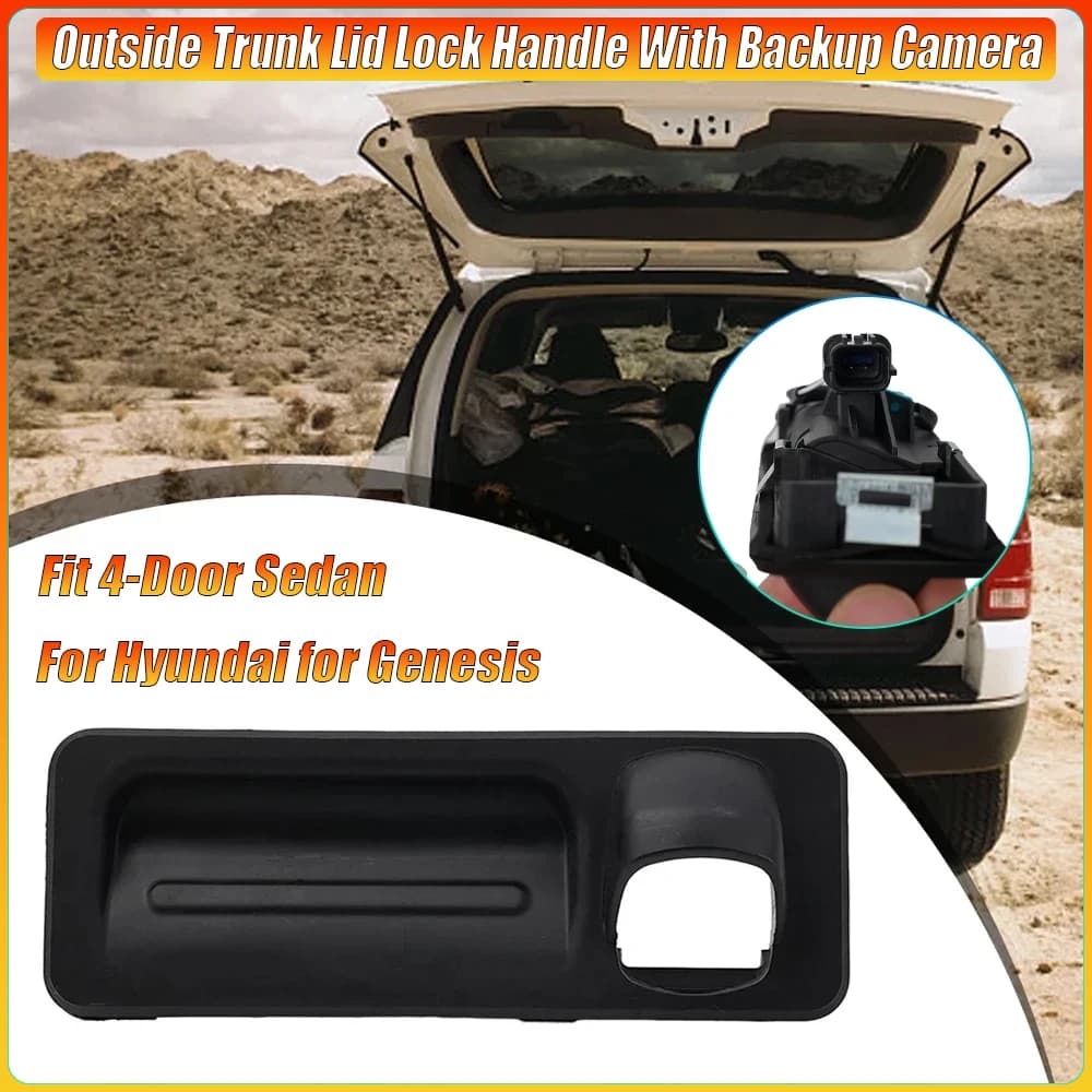 Maniglia di blocco del coperchio del bagagliaio esterno 1pc con telecamera di backup per Hyundai Genesis 2014-2016 Fit berlina a 4 porte OEM 81260B10104X