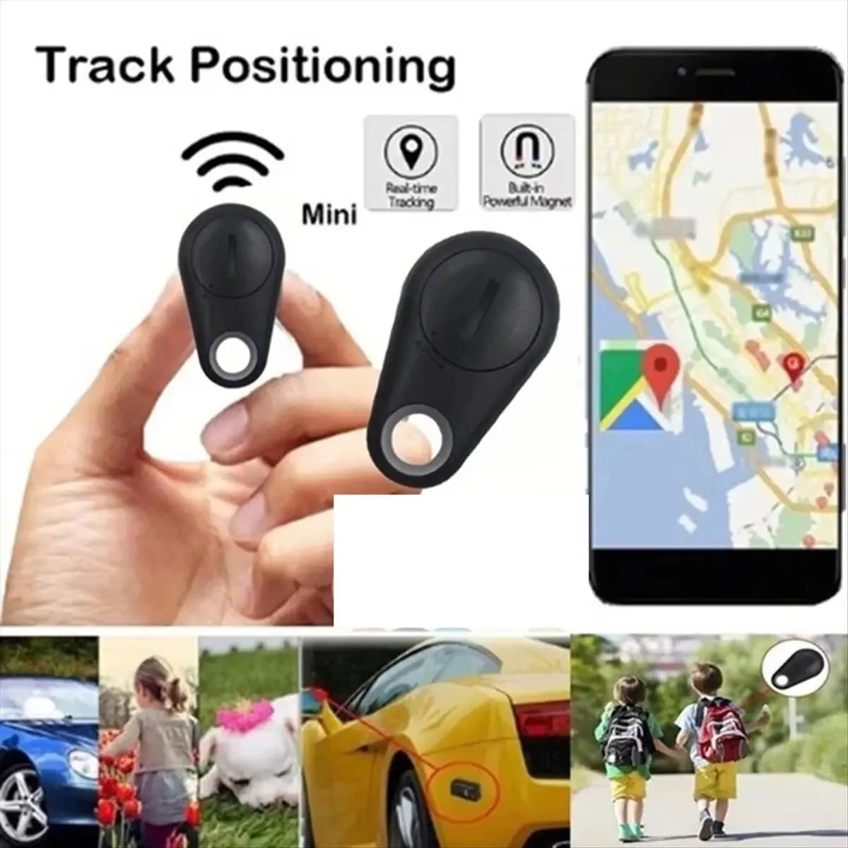 * X07A Mini Dog GPS Bluetooth 5.0 Tracker Dispositivo anti-smarrimento Dispositivo anti-smarrimento rotondo Pet Kids Portafoglio Tracking Localizzatore Smart Finder