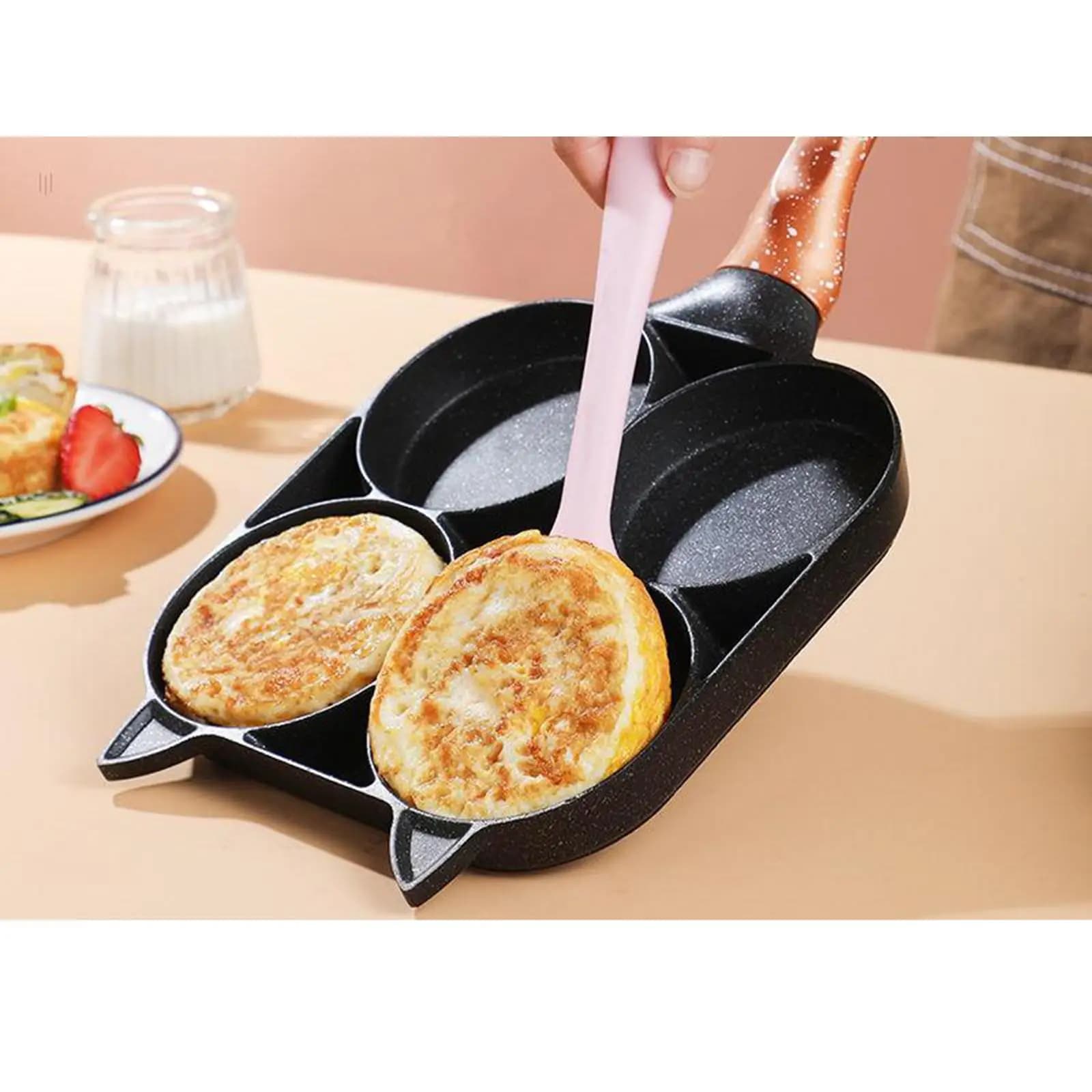 Padella Antiaderente per Pancake e Uova, per Colazione, Compatibile con Fornelli a Gas e Piani a Induzione