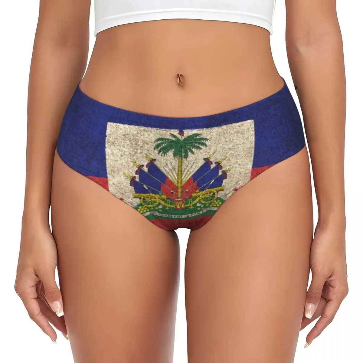 Mutandine Personalizzate con Bandiera di Haiti per Donne, Biancheria Intima Femminile Morbida