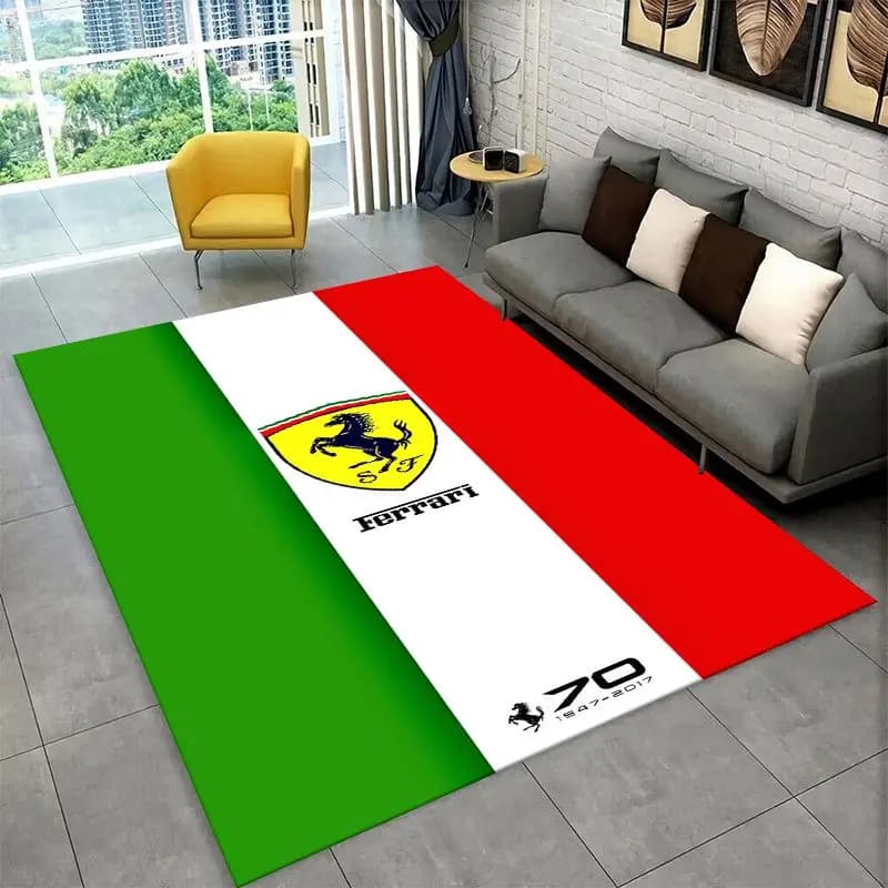 3D F-Ferrari Racing Car Carpet Rug for Playroom Bedroom Living Room Sofa Home Decor,kid Game Area Rug Non-slip Floor Mat gift