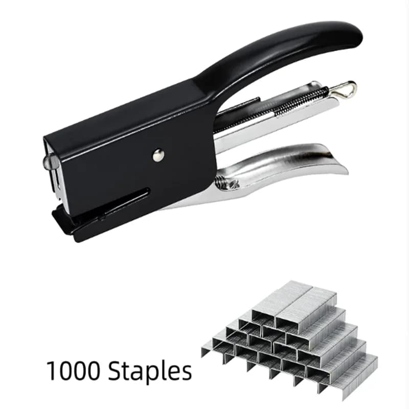 Cucitrice Manuale in Metallo N.12/10, Pinze Robuste e Durevoli con 1000 Punti Metallici Inclusi - Colore Casuale