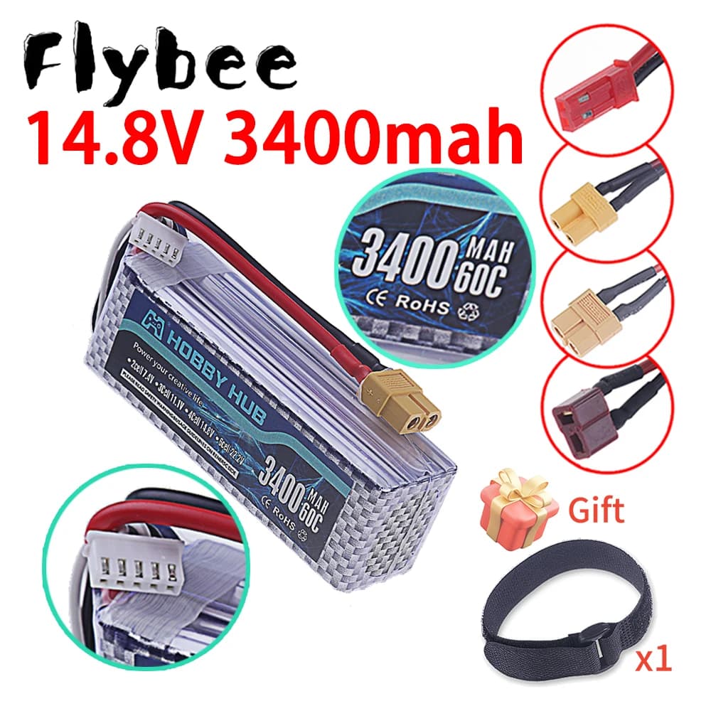 2026 LION POWER 60C MAX 4S 14.8V Lipo Battery Upgrade 3400mAh 14.8V For RC Helicopter Quadcopter FPV Drone Cars Toys Parts