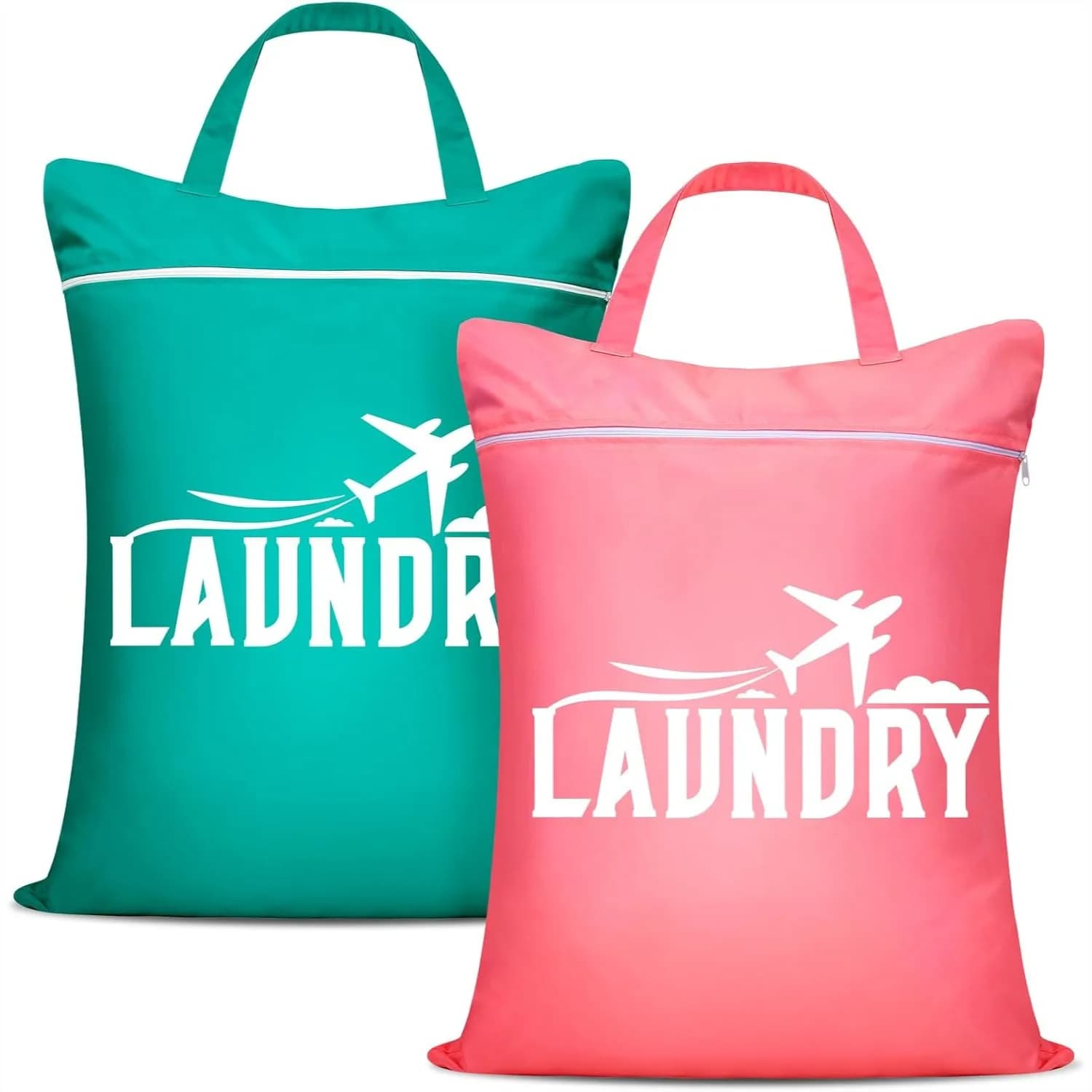 Grandi Borse da Viaggio per Bucato - Borsa Impermeabile Lavabile per Vestiti Sporchi, Costumi da Bagno, Allenamento e Palestra - Rosa e Blu