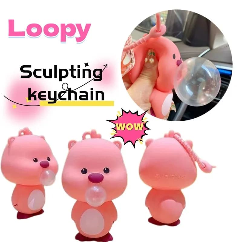 Loopy cartoon personality trendy toy bubble popping stress relief soft cute accessory pendant holiday gift reward