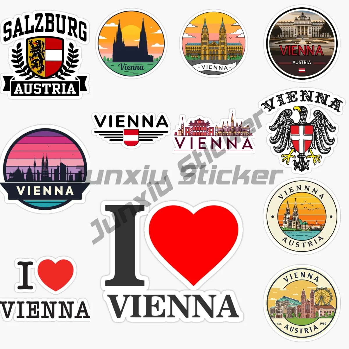 VIENNA AUSTRIA Il capitale della Repubblica dell'auto adesivo bici styling casco laptop divertente decalcomania vinile autoadesivo