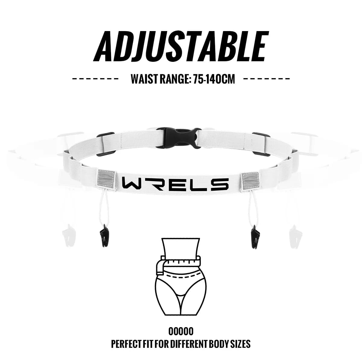 WRELS Nylon Upgraded Number Belt Running Race Number Plate Belt Unisex Triathlon Marathon Multi-function Sports Race Number Belt