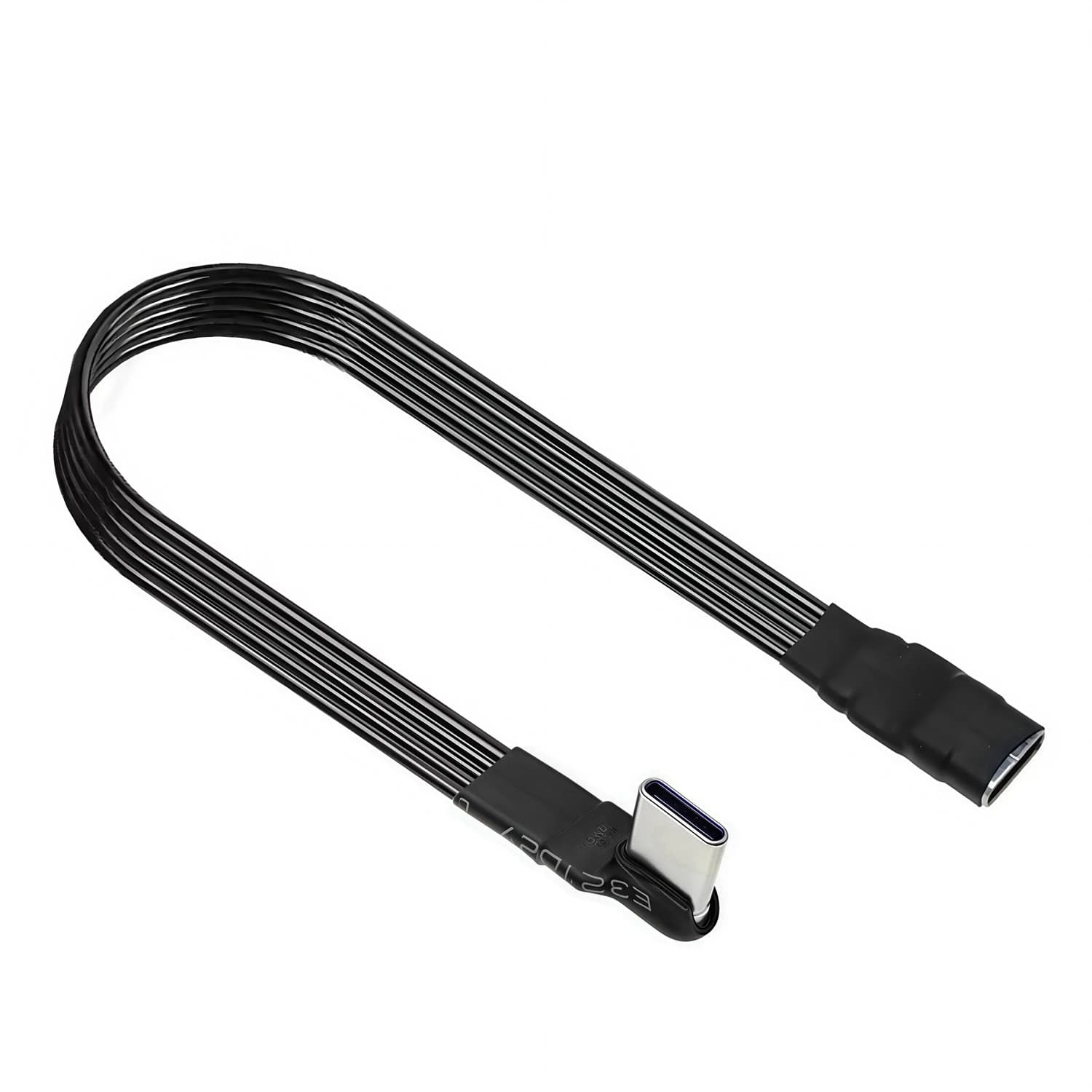 USB 2.0 USB C Band Flat Cable Up Down Angled USB 2.0 Type-C Fast Charging Data Cable Male/Female Extender Cable For PC TV USB