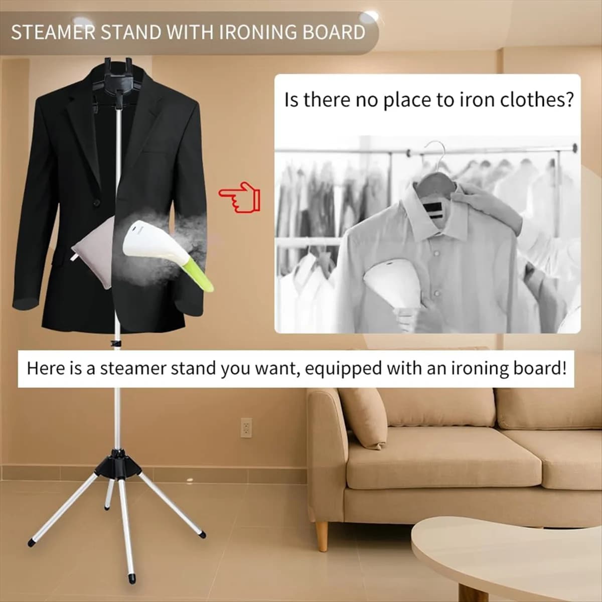 Nuovo supporto per cottura a vapore pieghevole per indumenti con guanti da stiro per vestiti, griglia per cottura a vapore regolabile con due clip per camicia da abito,B