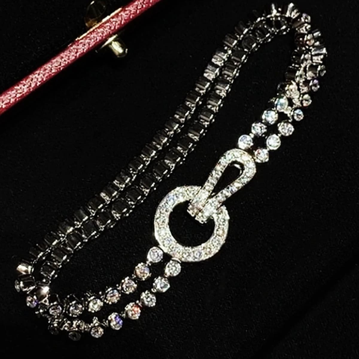 Nuovo Bracciale Tennis a Doppia Catena in Argento Sterling 925 con Zirconi Rotondi e Diamanti ad Alto Contenuto di Carbonio, Gioielli di Lusso di Design per Matrimoni