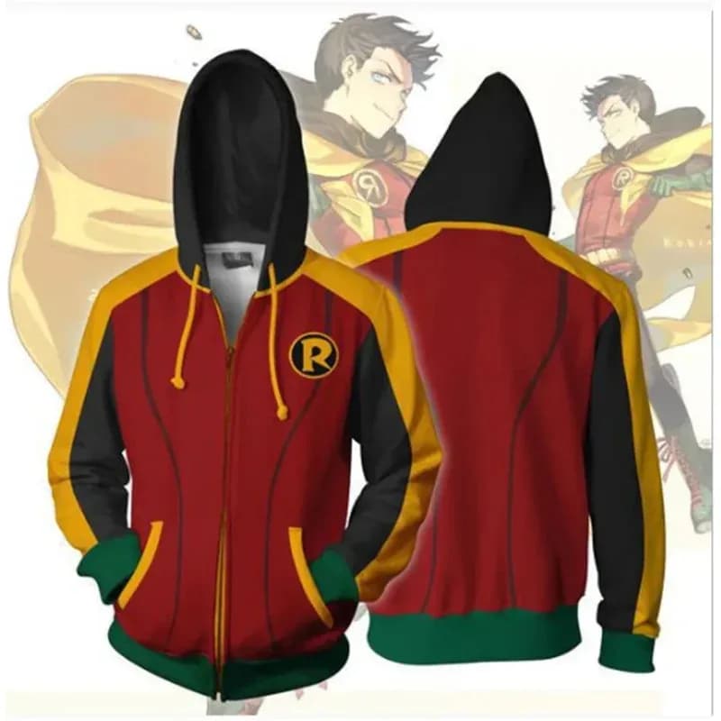 Cosplay costume for Robin of the anime "Teen Titans Go!" - a pullover jacket suitable for Halloween and Christmas parties.