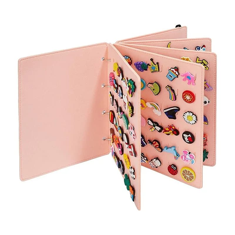 Libro portaoggetti in feltro Borsa portaoggetti per fiori per scarpe Scatola portaoggetti Crocs Tabellone con fibbia per scarpe